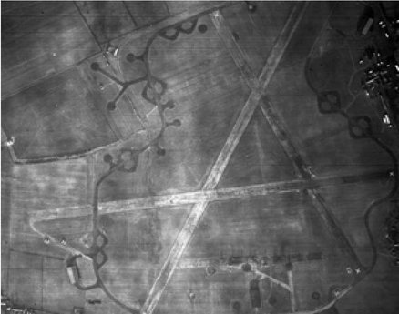 RAF Dunholme Lodge after it was closed in early 1945, as can be seen from the X-marks on the runways ('Every RAF Bomber Command base in England mapped', in The Telegraph)