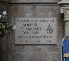 Memorial plaque to Bomber Command in Lincoln Cathedral