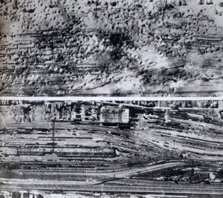 Juvisy railway junstions before and after the raid from the National Archives