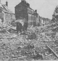 Houses damaged in Faubourgbannier Street by the diversionary raid